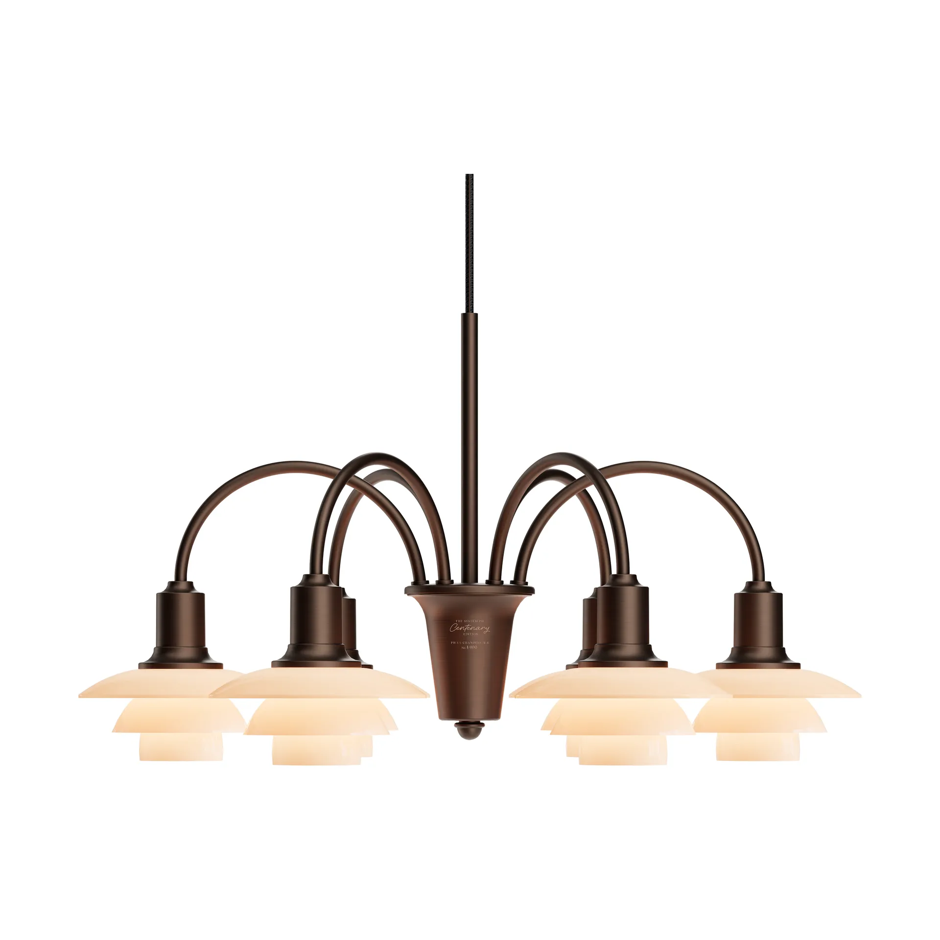 PH 1/1 Chandelier Centenary Edition ljuskrona, Brass-dusty terracotta, 6 armar Louis Poulsen