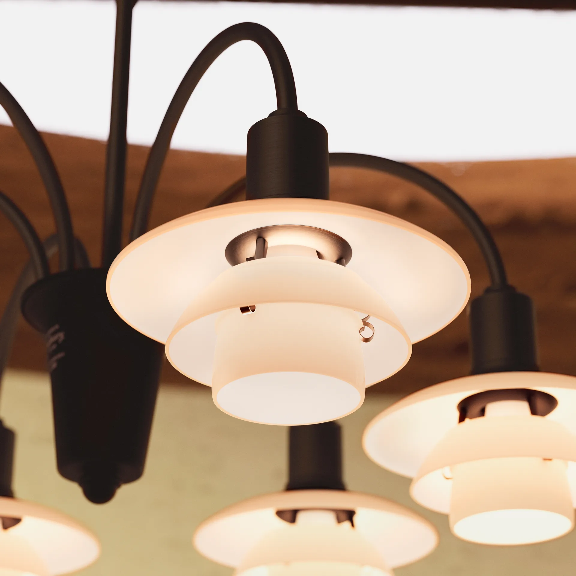 PH 1/1 Chandelier Centenary Edition ljuskrona, Brass-dusty terracotta, 6 armar Louis Poulsen