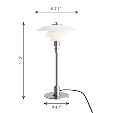 PH 2/1 bordslampa - Krom - Louis Poulsen