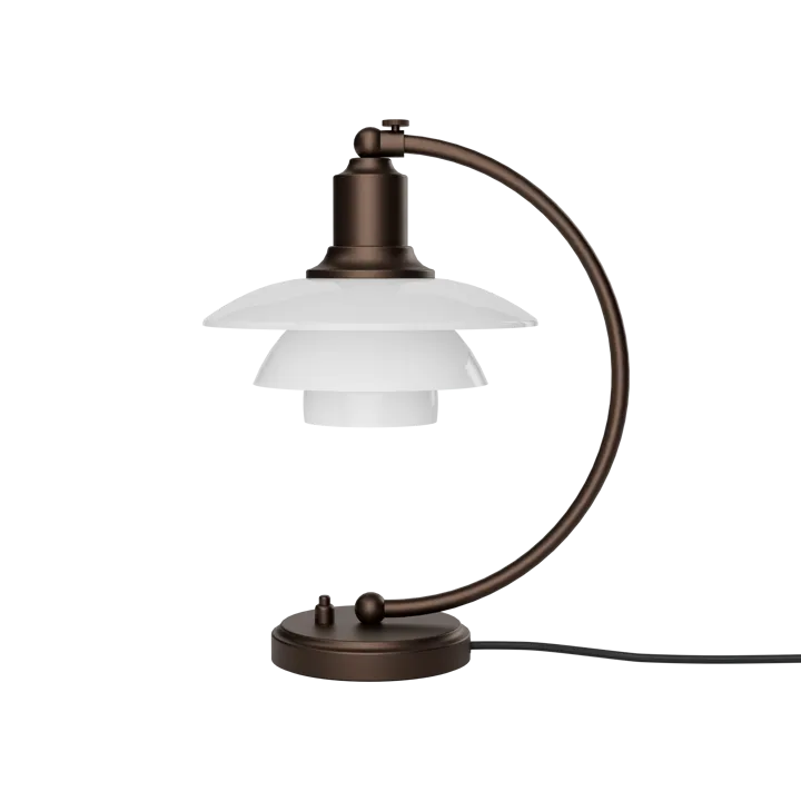 PH 2/2 Luna bordslampa - Aged brass-opalglas - Louis Poulsen