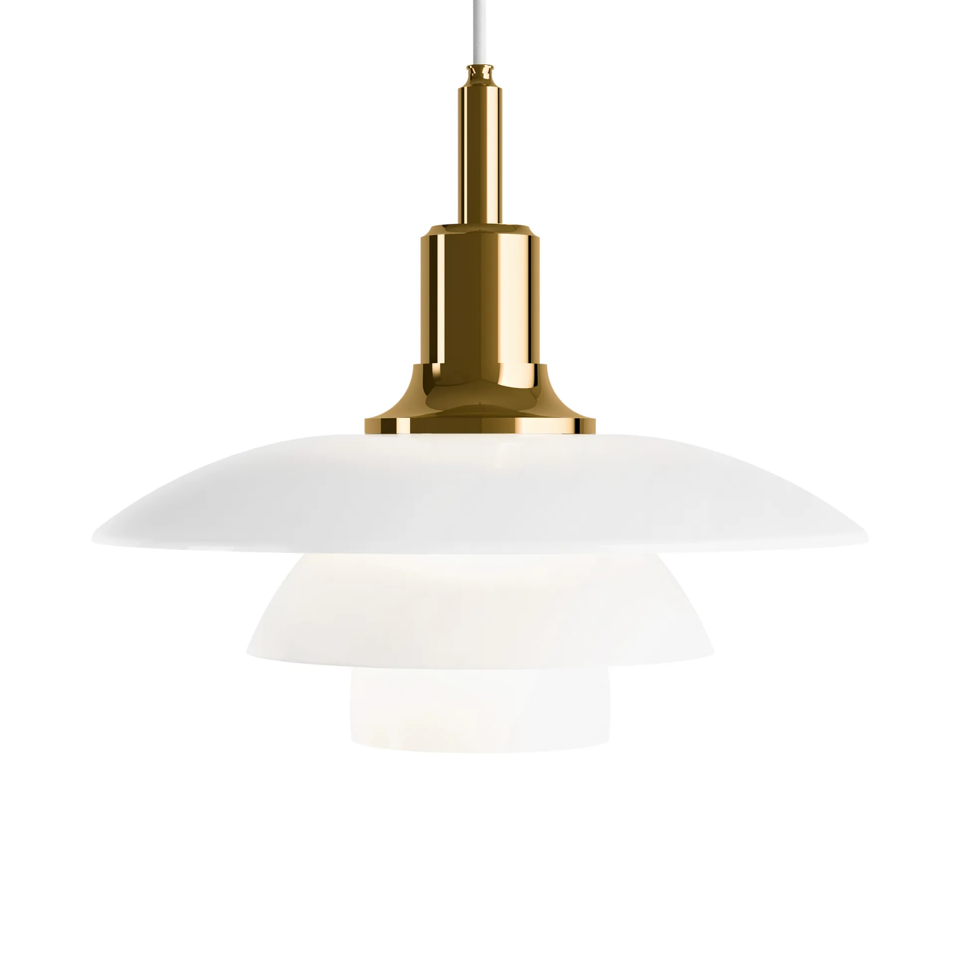 PH 3½-3 opalglas pendel, Mässing Louis Poulsen