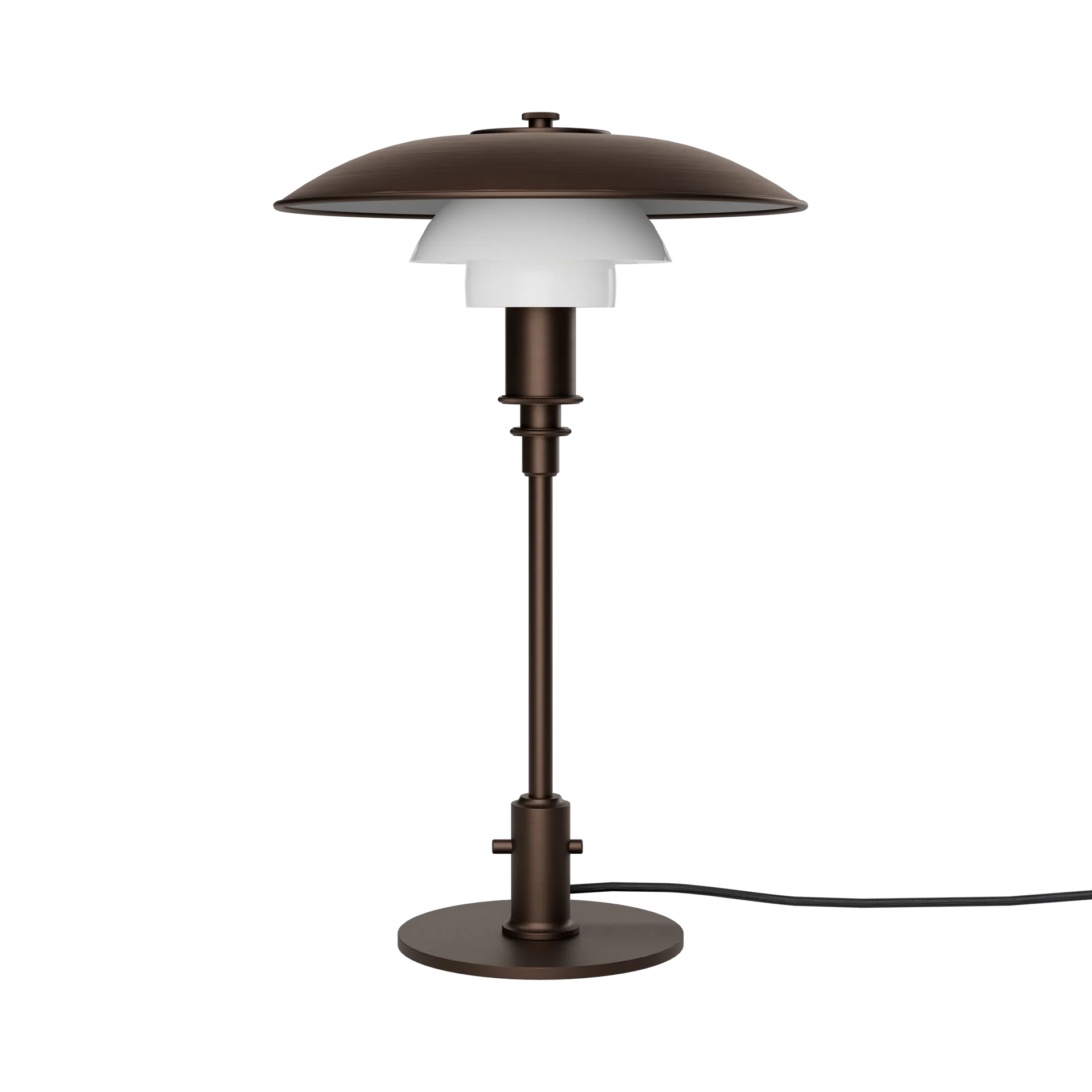 PH 3/2 Luna bordslampa, Aged brass-opalglas Louis Poulsen