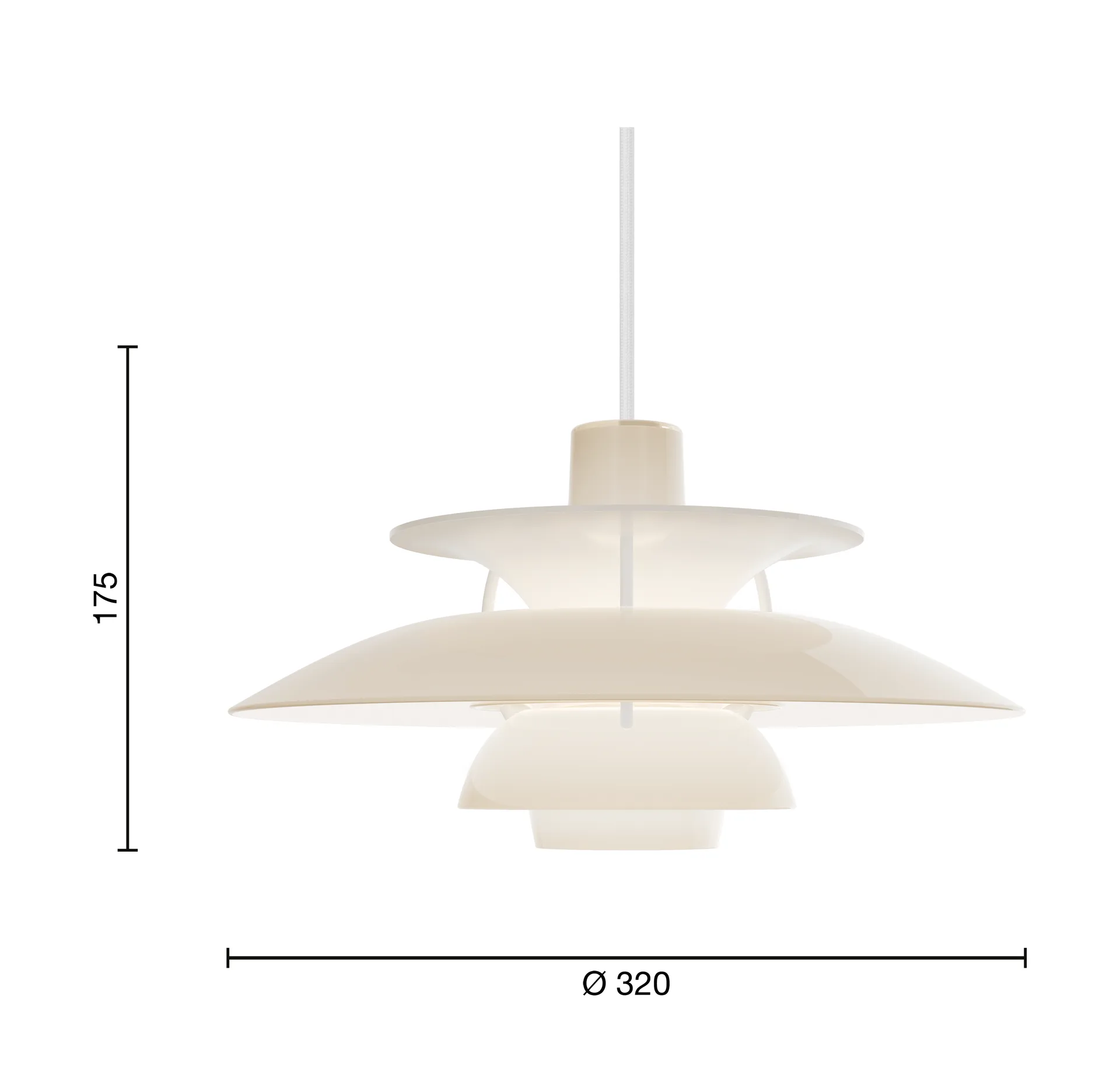 PH 5 pendel, Ø320, Opal beige Louis Poulsen