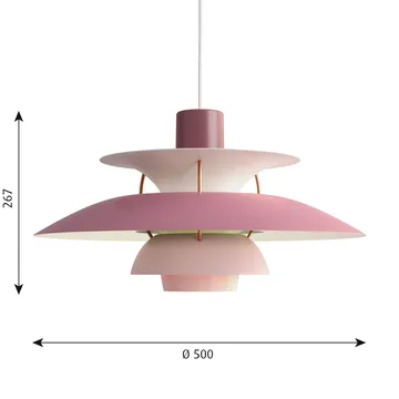 PH 5 pendel - Ø500, Rosa - Louis Poulsen