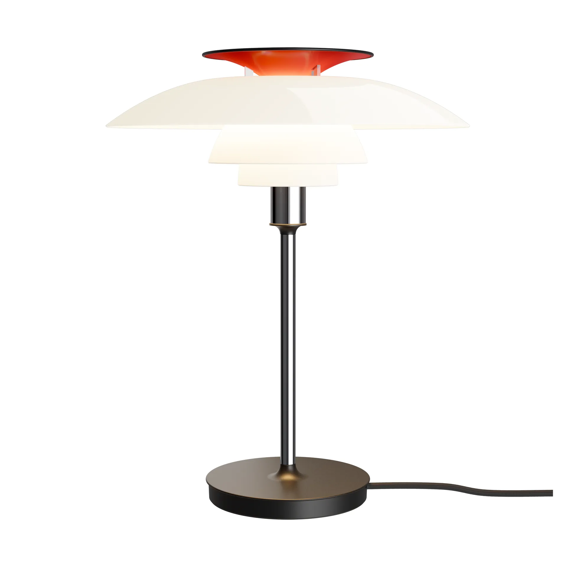 PH 80 bordslampa, Vit opal, krompläterad Louis Poulsen