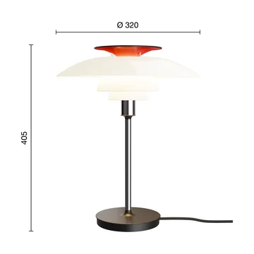 PH 80 bordslampa - Vit opal, krompläterad - Louis Poulsen