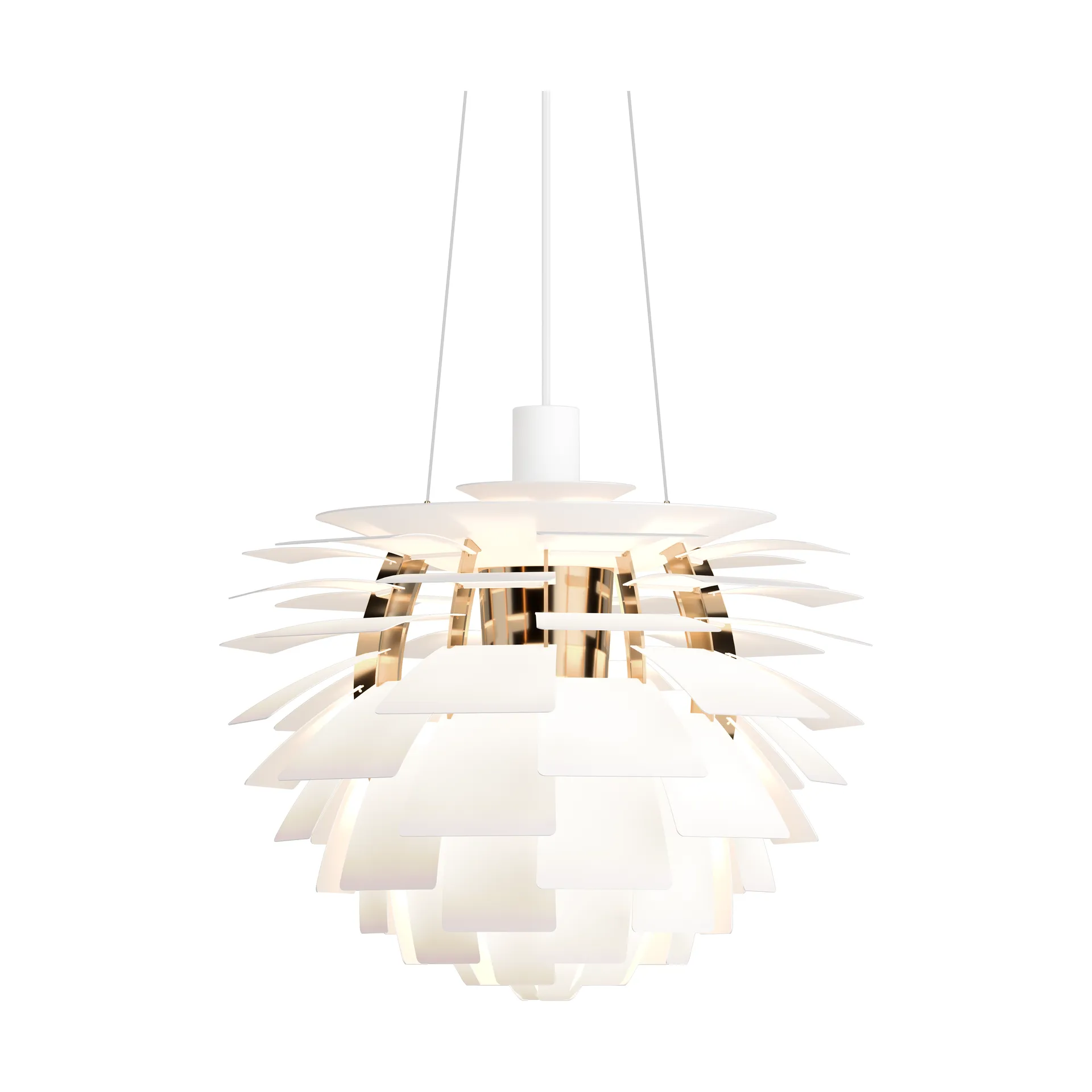 PH Artichoke pendel Ø48 cm, Soft white-brass metallised Louis Poulsen