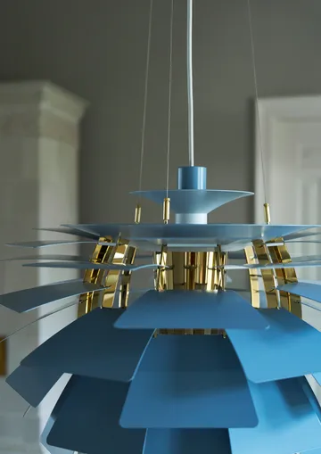 PH Artichoke pendel Ø60 cm - Dusty blue-brass metallised - Louis Poulsen
