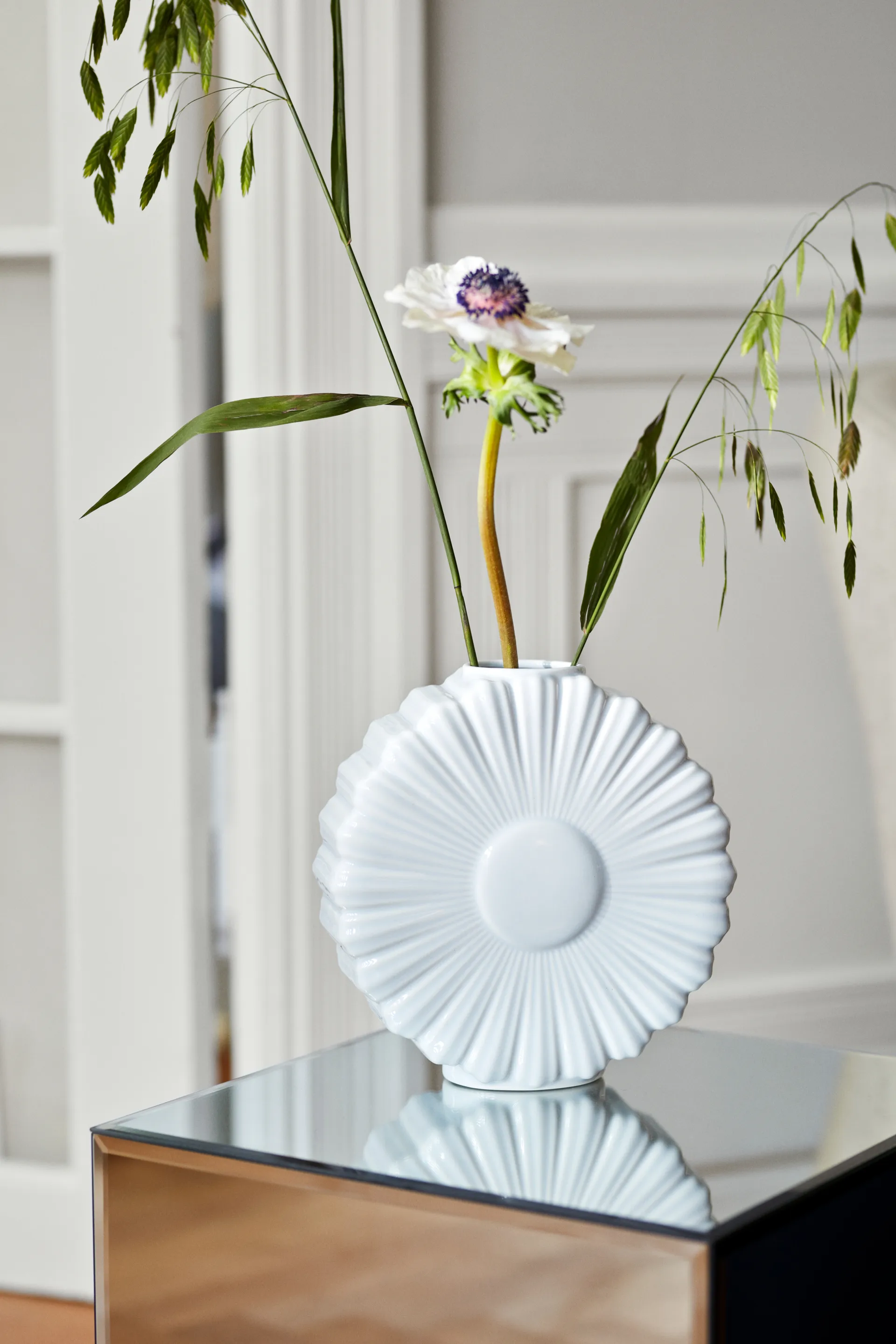 Flower vas, Prästkrage, 21 cm Lyngby Porcelæn