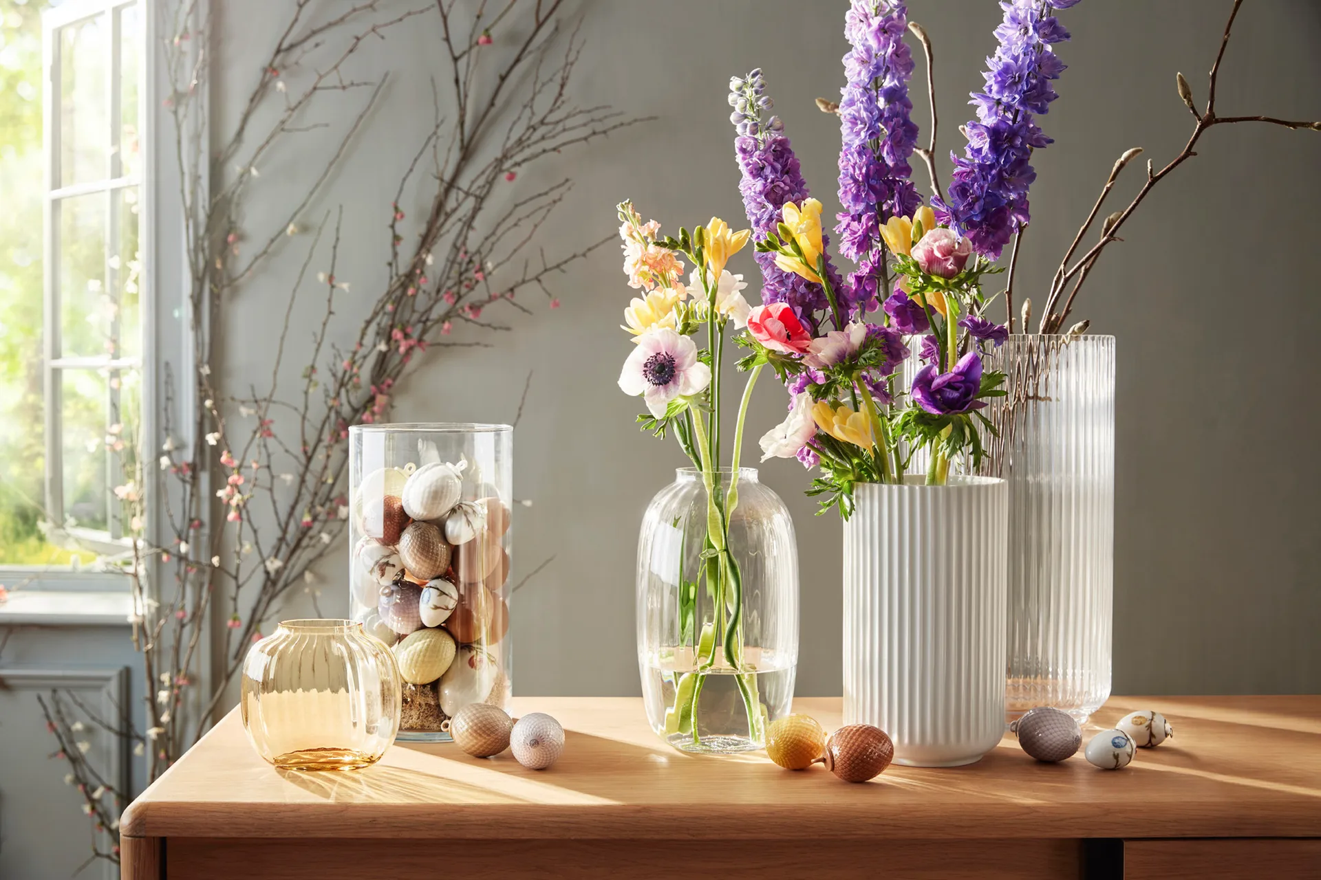 Lyngby vas glas klar, 38 cm Lyngby Porcelæn