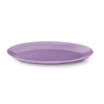 Rhombe serveringsfat ovalt 35x26,5 cm - Ljuslila - Lyngby Porcelæn
