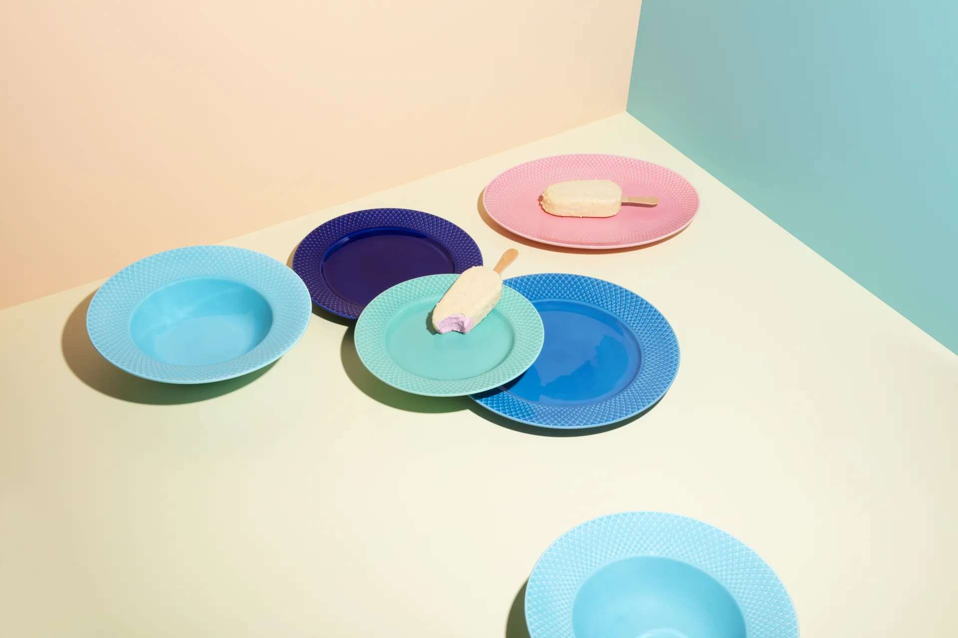 Rhombe tallrik Ø21 cm, Aqua Lyngby Porcelæn