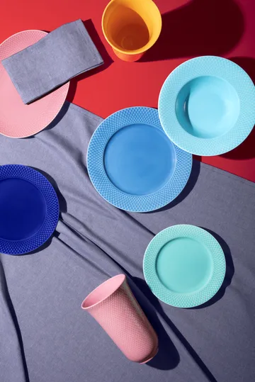 Rhombe tallrik Ø21 cm - Aqua - Lyngby Porcelæn