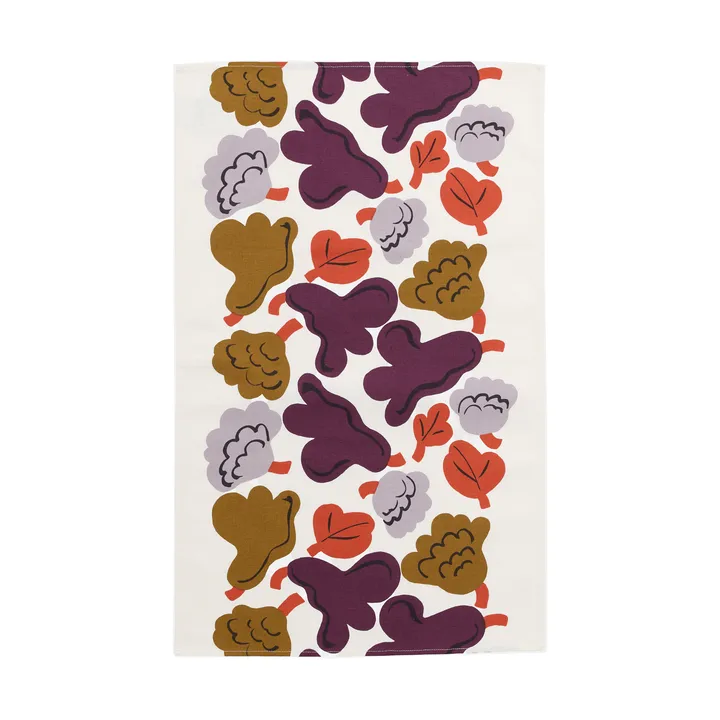 Kukasta Kukkaan kökshandduk - Hay-plum-bronze-terracotta, 43x70 cm - Marimekko
