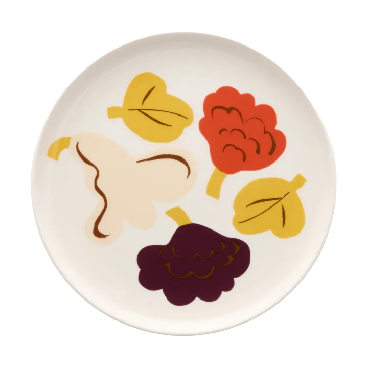 Kukasta Kukkaan mattallrik - White-vanilla-terrac-plum, Ø20 cm - Marimekko