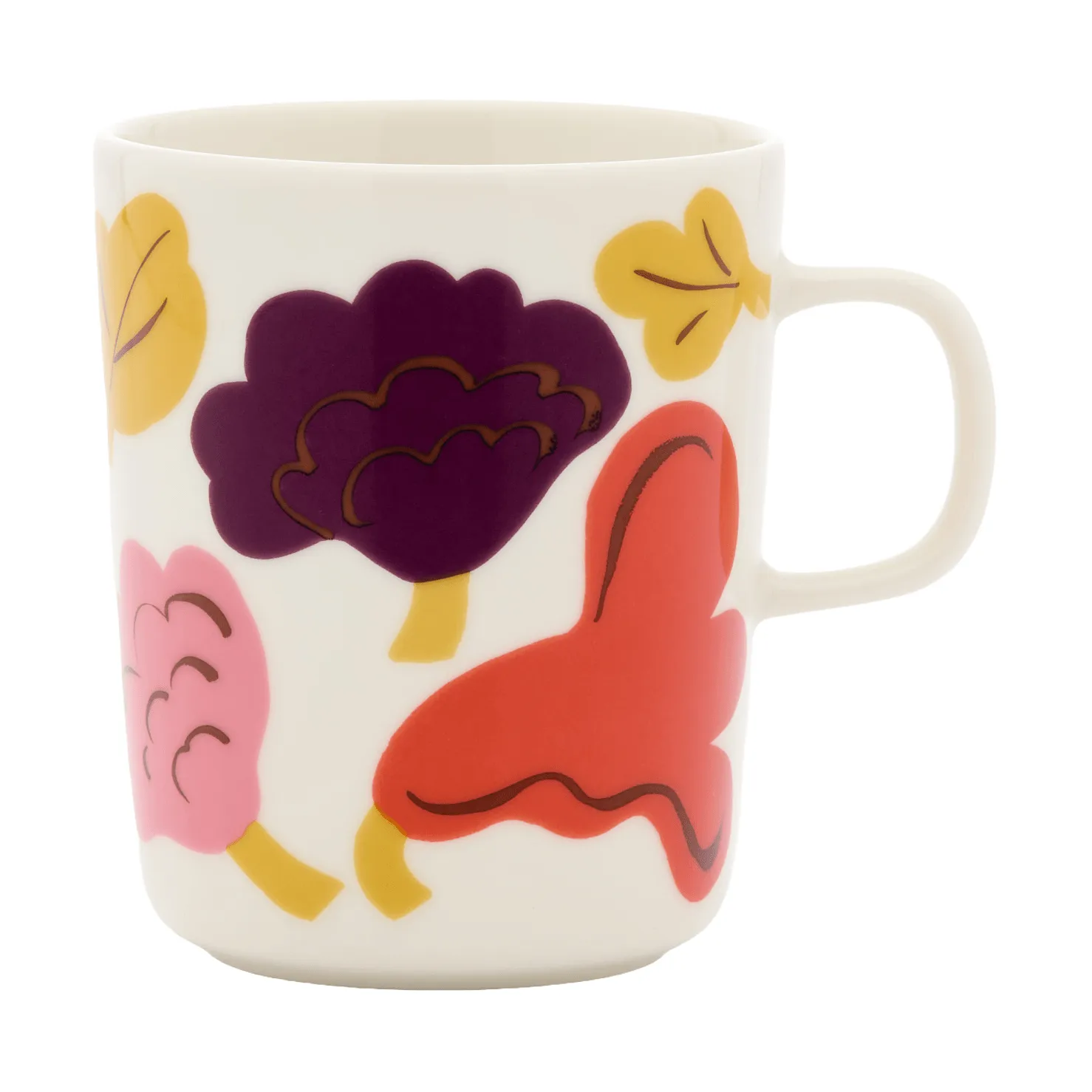 Kukasta Kukkaan mugg, White-pink-terrac-plum, 25 cl Marimekko