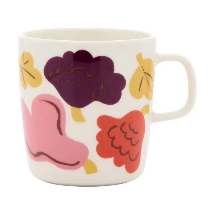 Kukasta Kukkaan mugg - White-pink-terrac-plum, 40 cl - Marimekko