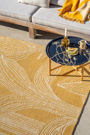 Kukat puhkeavat matta outdoor - Straw, 160x230 cm - Marimekko