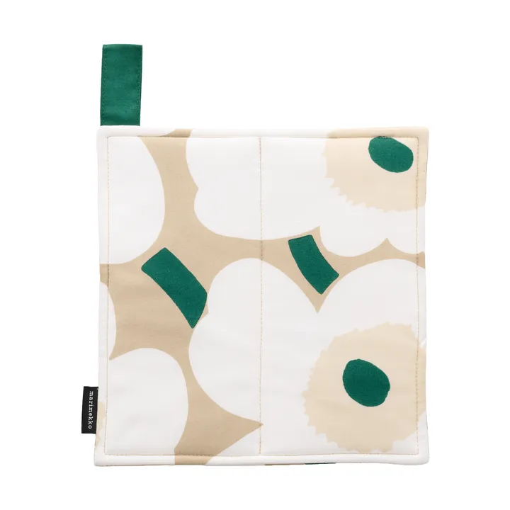 Pieni Unikko grytlapp 21,5x21,5 cm - Sand-white-hay-emerald - Marimekko