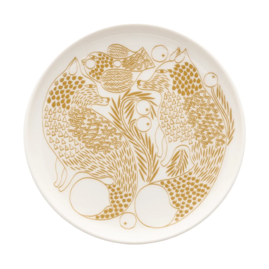 Piirto Ketunmarja assiett, White-bronze brown, Ø13,5 cm Marimekko