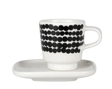 Räsymatto espressokopp - svart-vit - Marimekko