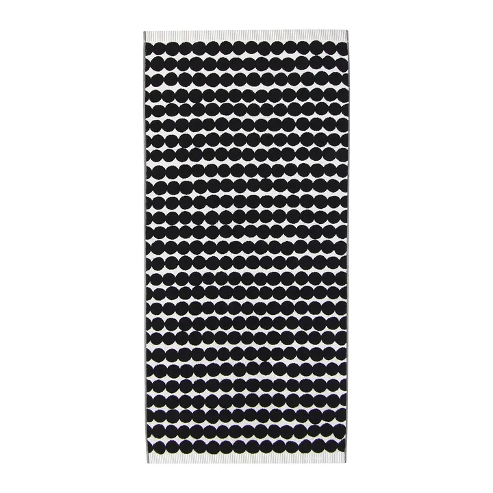 Räsymatto handduk svart - Badhandduk 70x150 cm - Marimekko