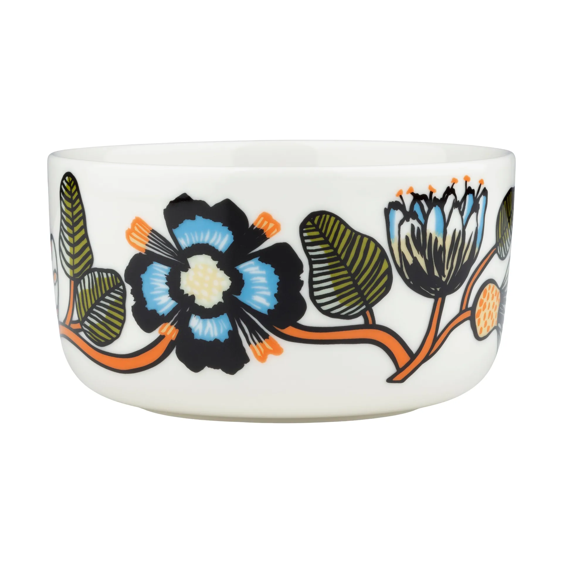 Tiara skål 5 dl, White-warm orange-green Marimekko