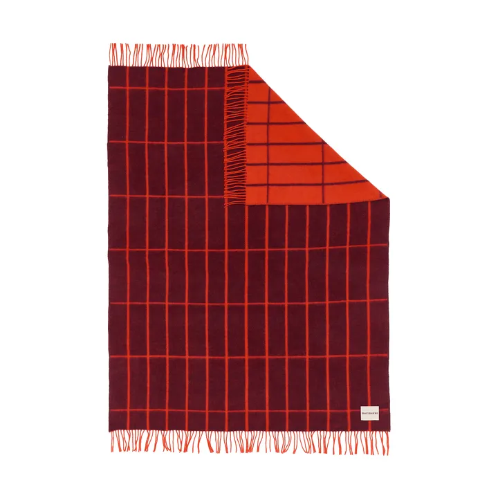 Tiiliskivi pläd - Plum-orange red - Marimekko