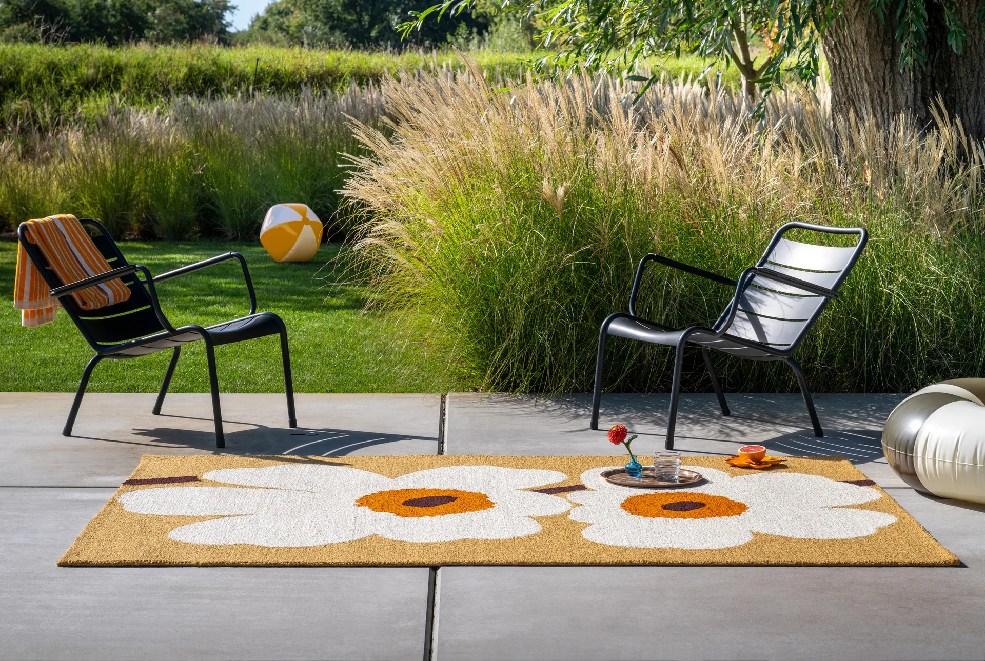 Unikko anniversary matta outdoor, Honey, 140x200 cm Marimekko