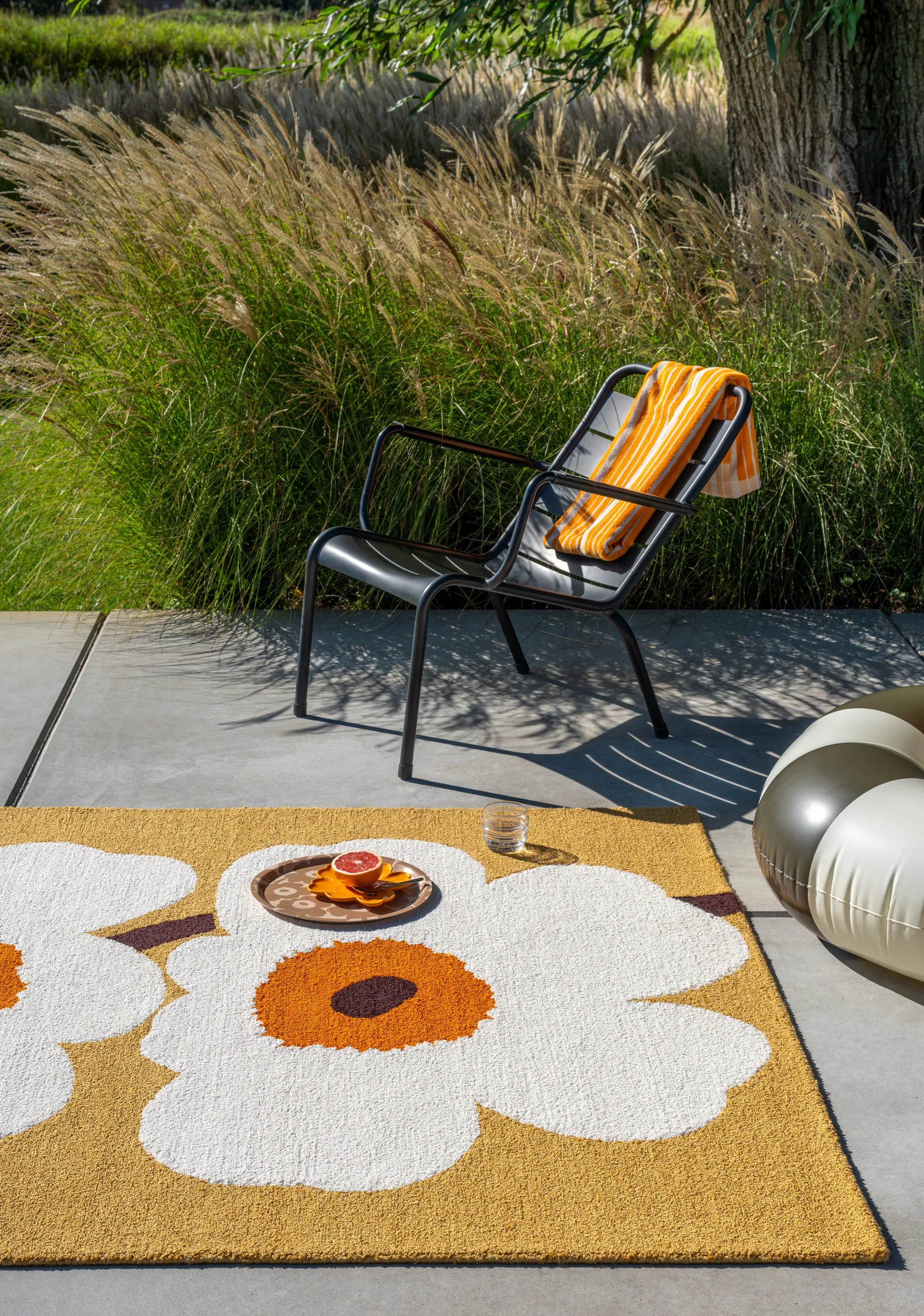 Unikko anniversary matta outdoor, Honey, 140x200 cm Marimekko