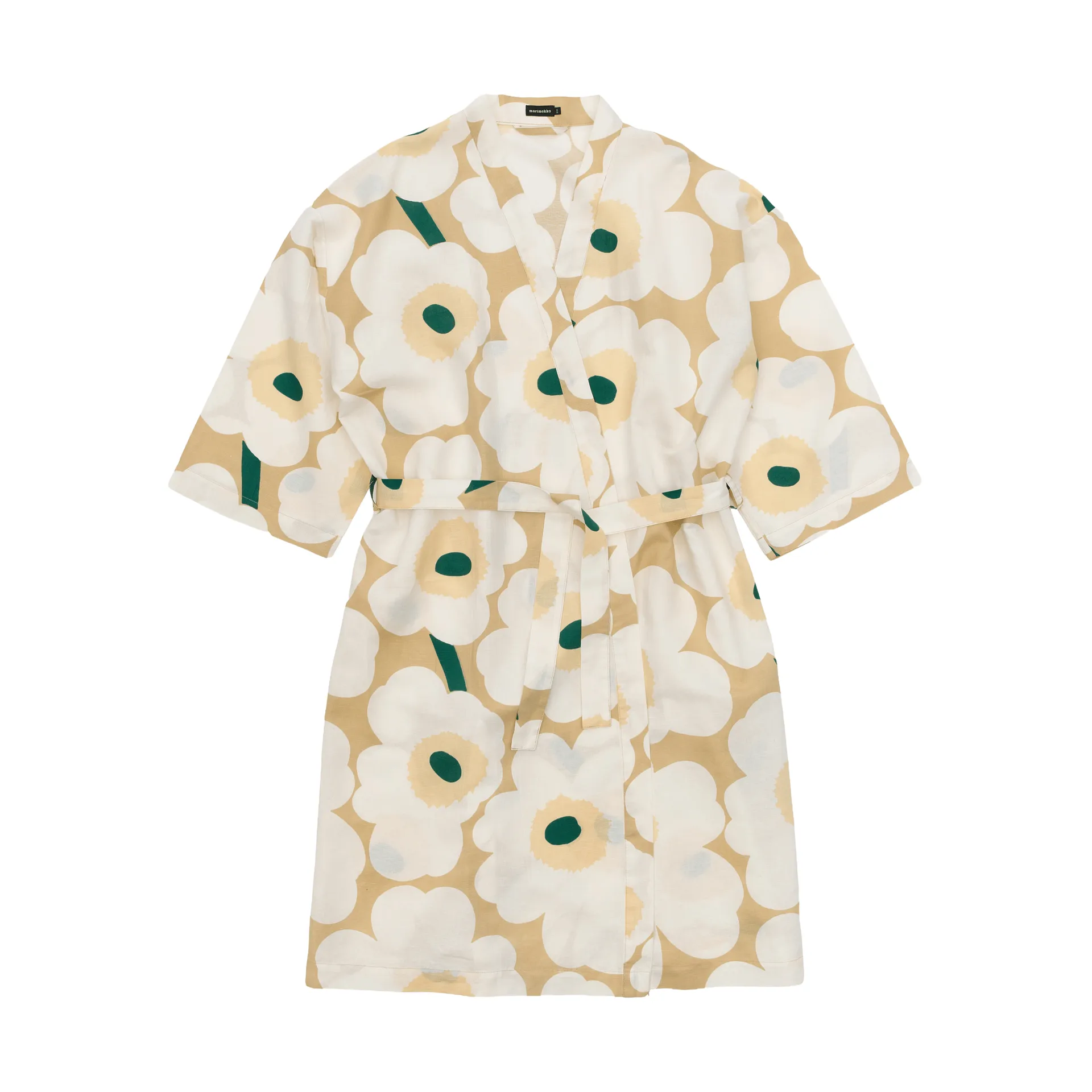 Unikko badrock S/M, Sand-off white-hay-emerald Marimekko