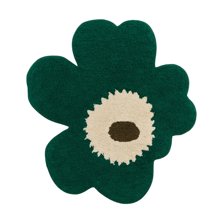 Unikko badrumsmatta 73x74 cm - Emerald-off white-mole - Marimekko