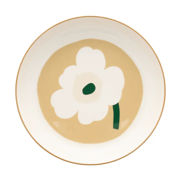 Unikko djup tallrik Ø20,5 cm - White-beige-light sand-dark green - Marimekko