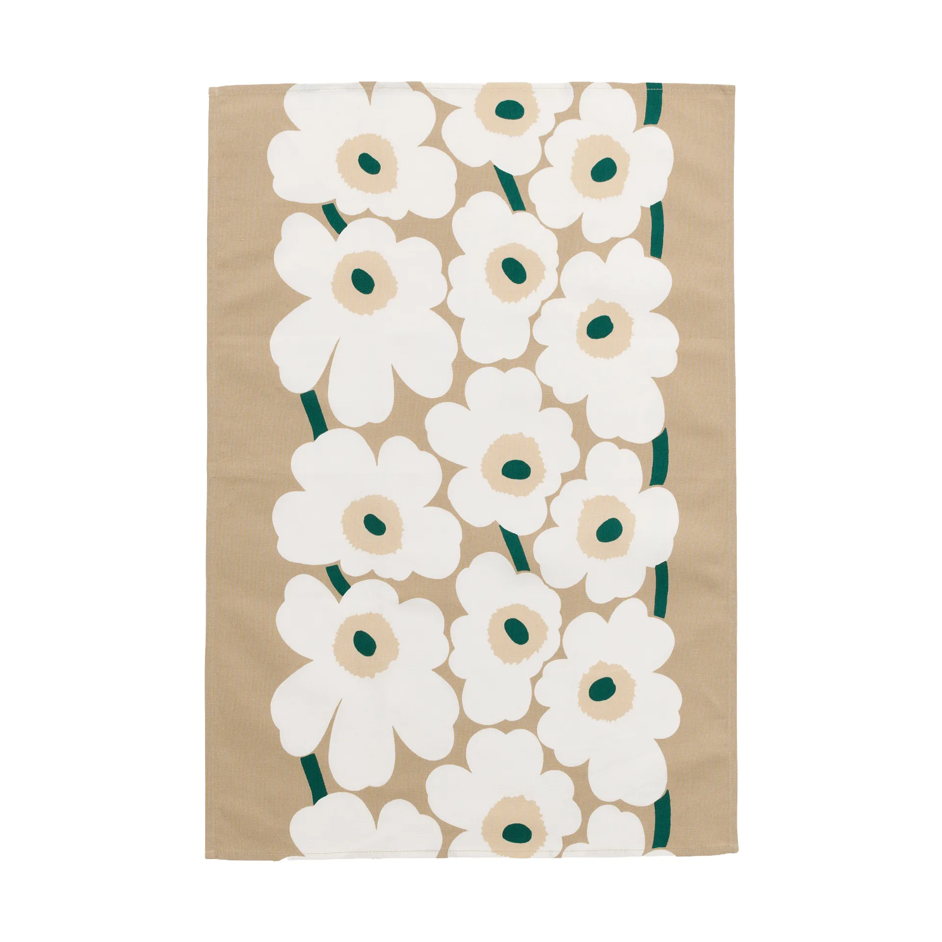 Unikko kökshandduk 47x70 cm, Sand-white-hay-emerald Marimekko