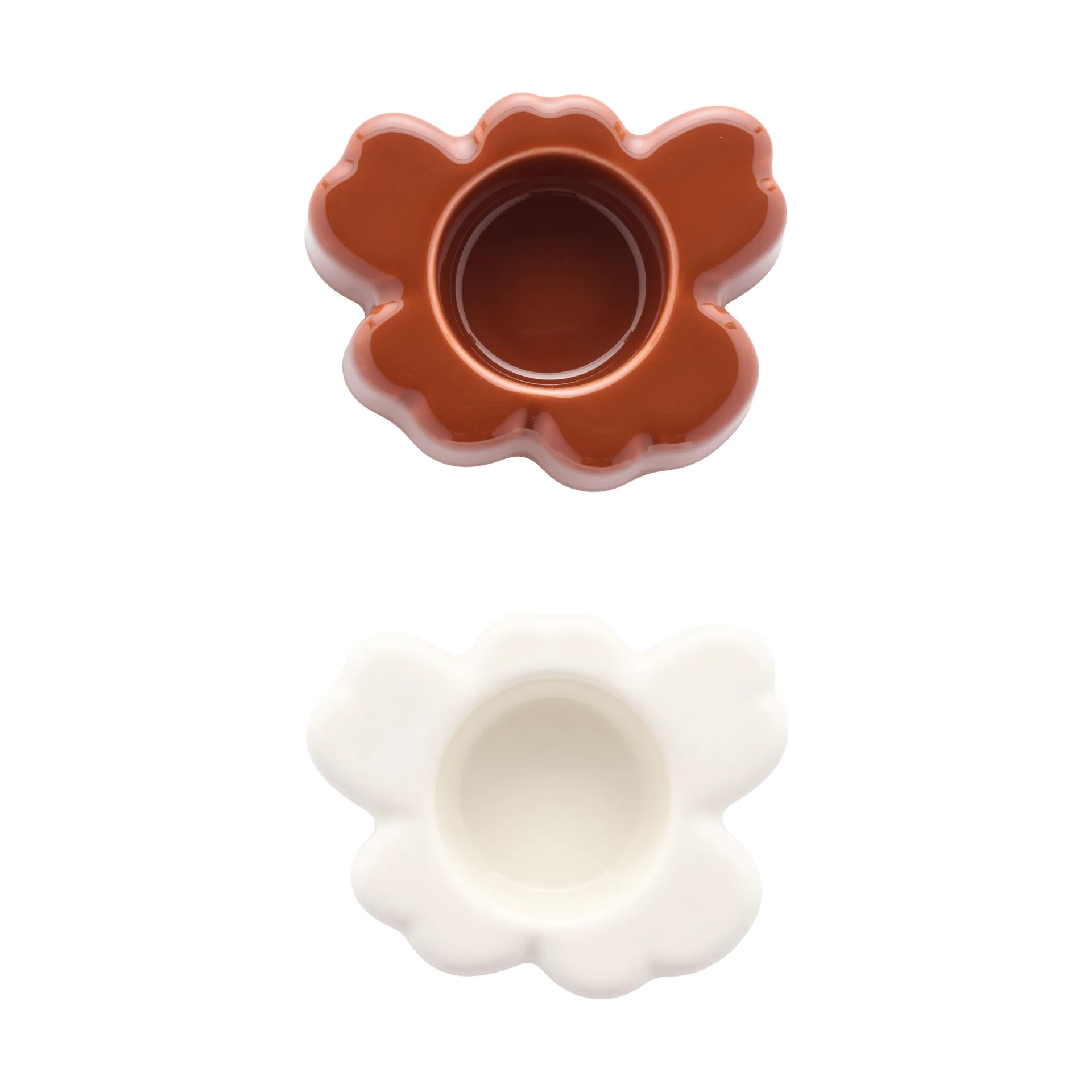 Unikko ljuslykta 3x10 cm 2 delar, White-chestnut Marimekko