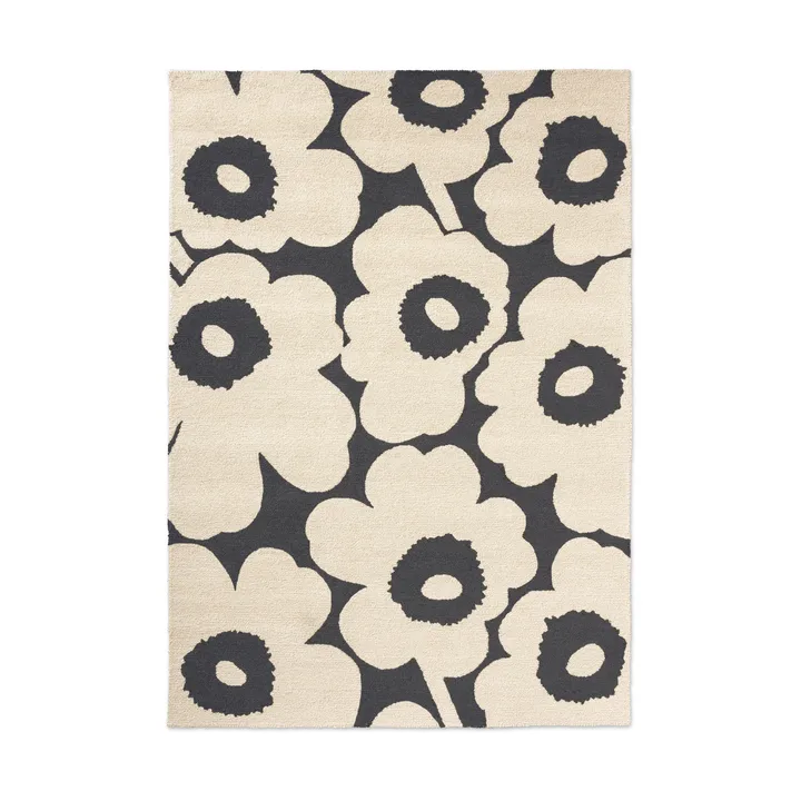 Unikko matta outdoor - Charcoal-white, 160x230 cm - Marimekko