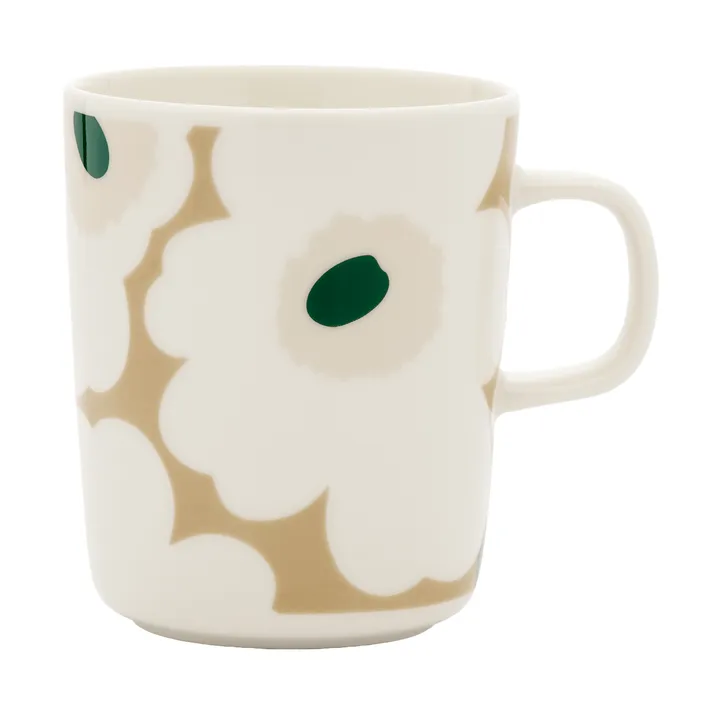 Unikko mugg 25 cl - White-beige-light sand-dark green - Marimekko