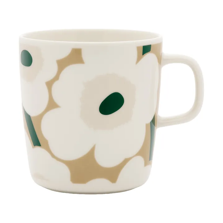 Unikko mugg 40 cl - White-beige-light sand-dark green - Marimekko