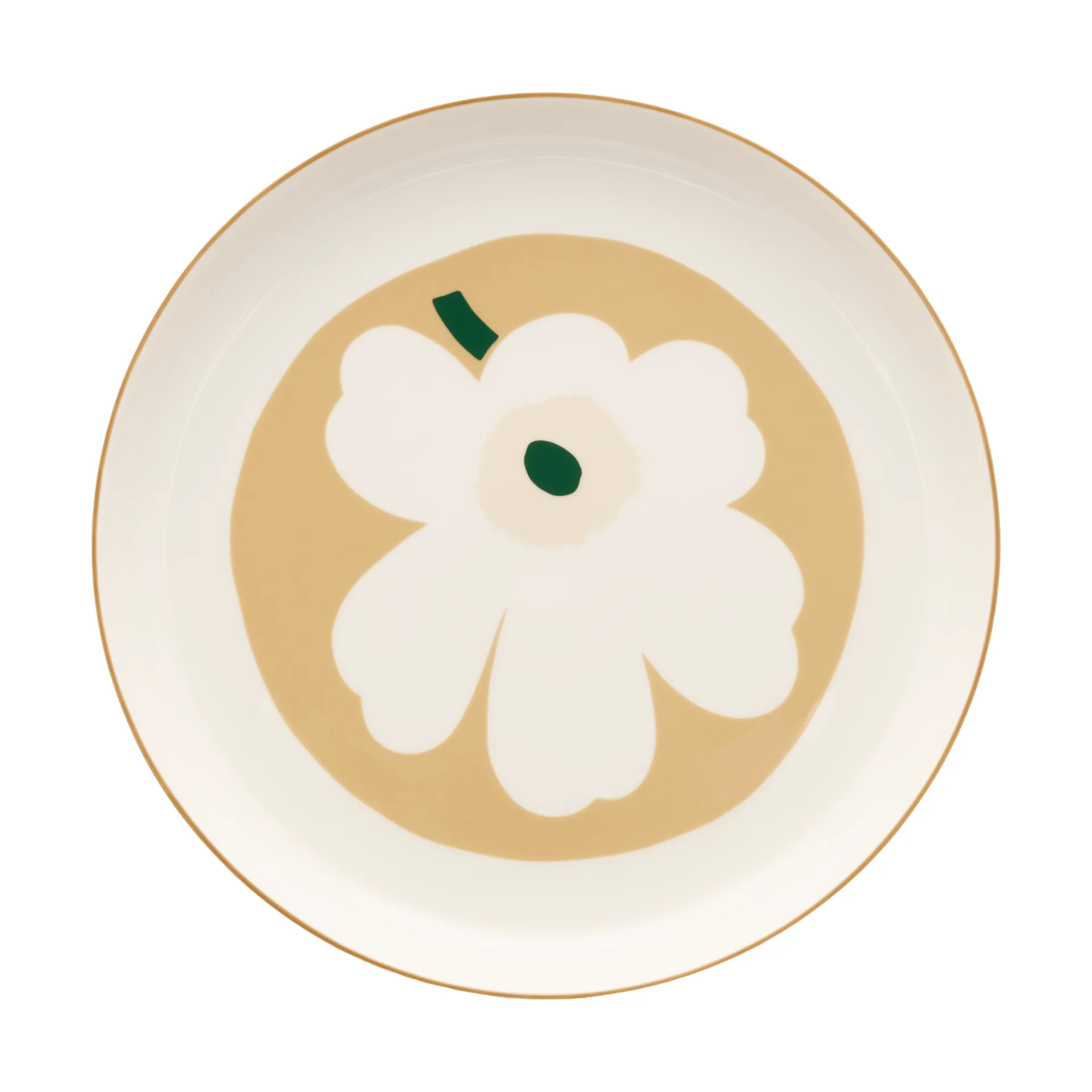 Unikko serveringsfat, White-beige-light sand-dark green Marimekko