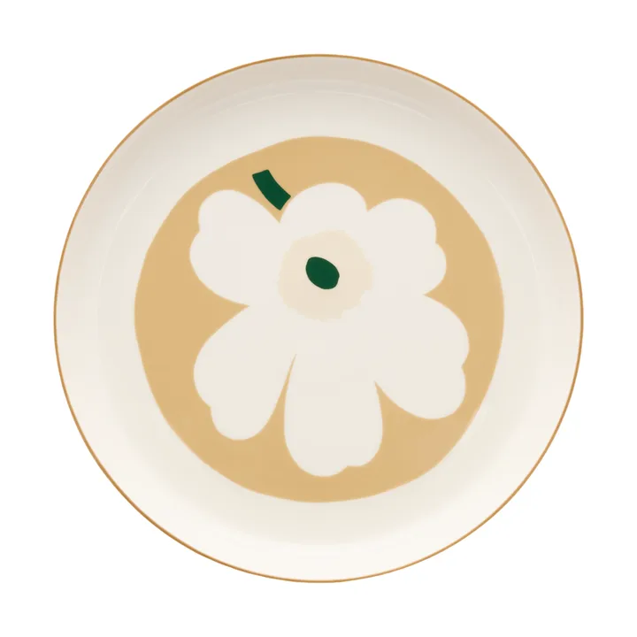 Unikko serveringsfat - White-beige-light sand-dark green - Marimekko