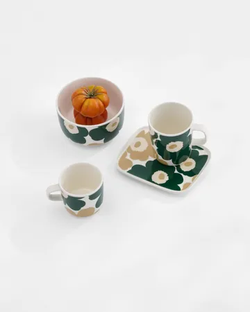 Unikko skål 5 dl - White-dark green-beige-light sand - Marimekko