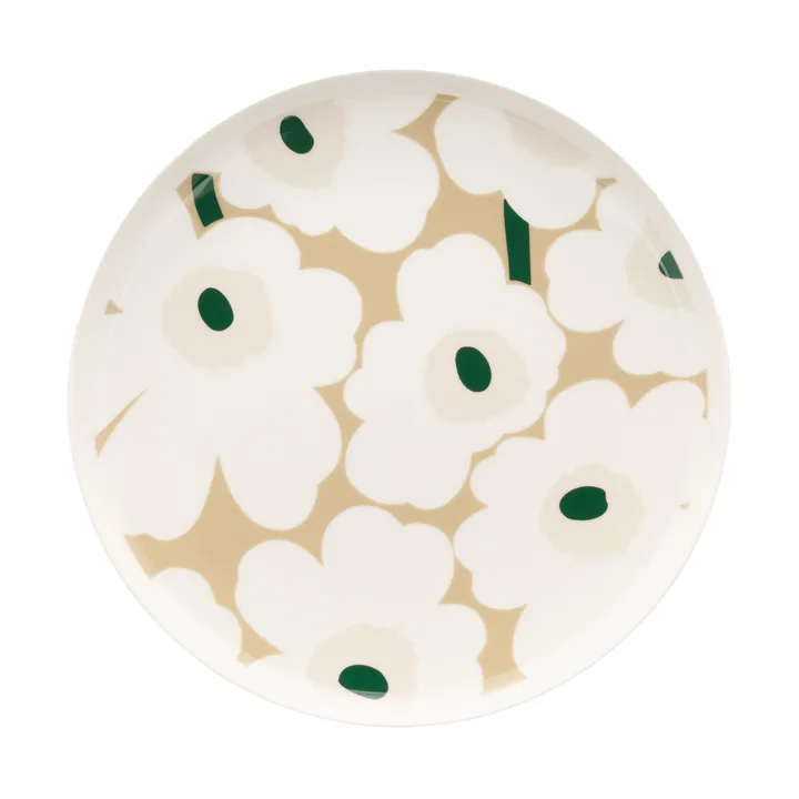Unikko tallrik Ø25 cm - White-beige-light sand-dark green - Marimekko