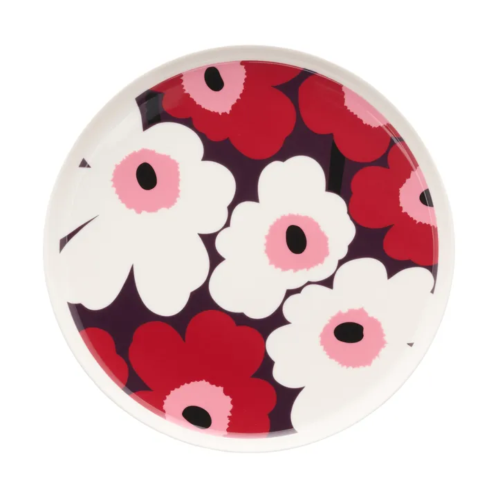 Unikko tallrik Ø25 cm - White-plum-cranberry-pink - Marimekko
