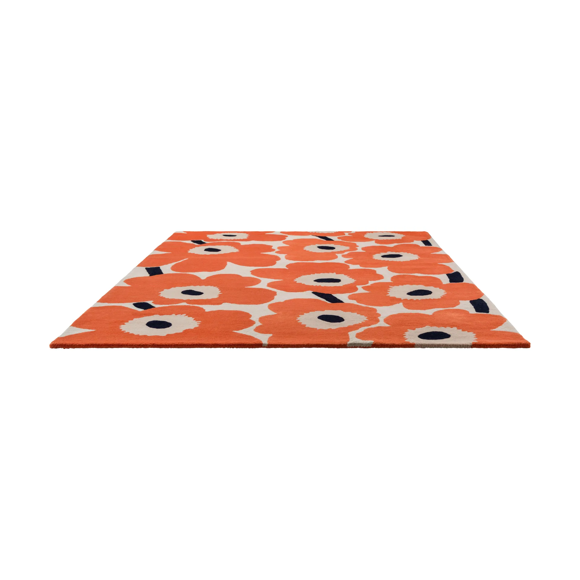 Unikko ullmatta, Orange Red, 140x200 cm Marimekko