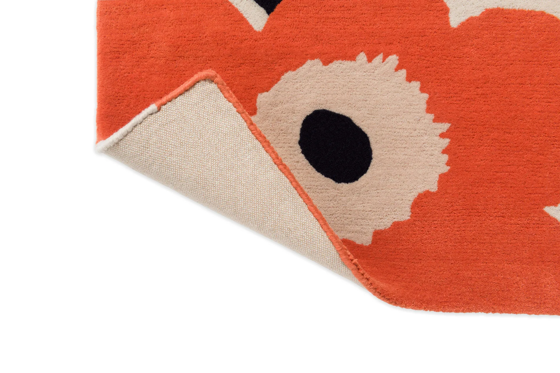 Unikko ullmatta, Orange Red, 140x200 cm Marimekko