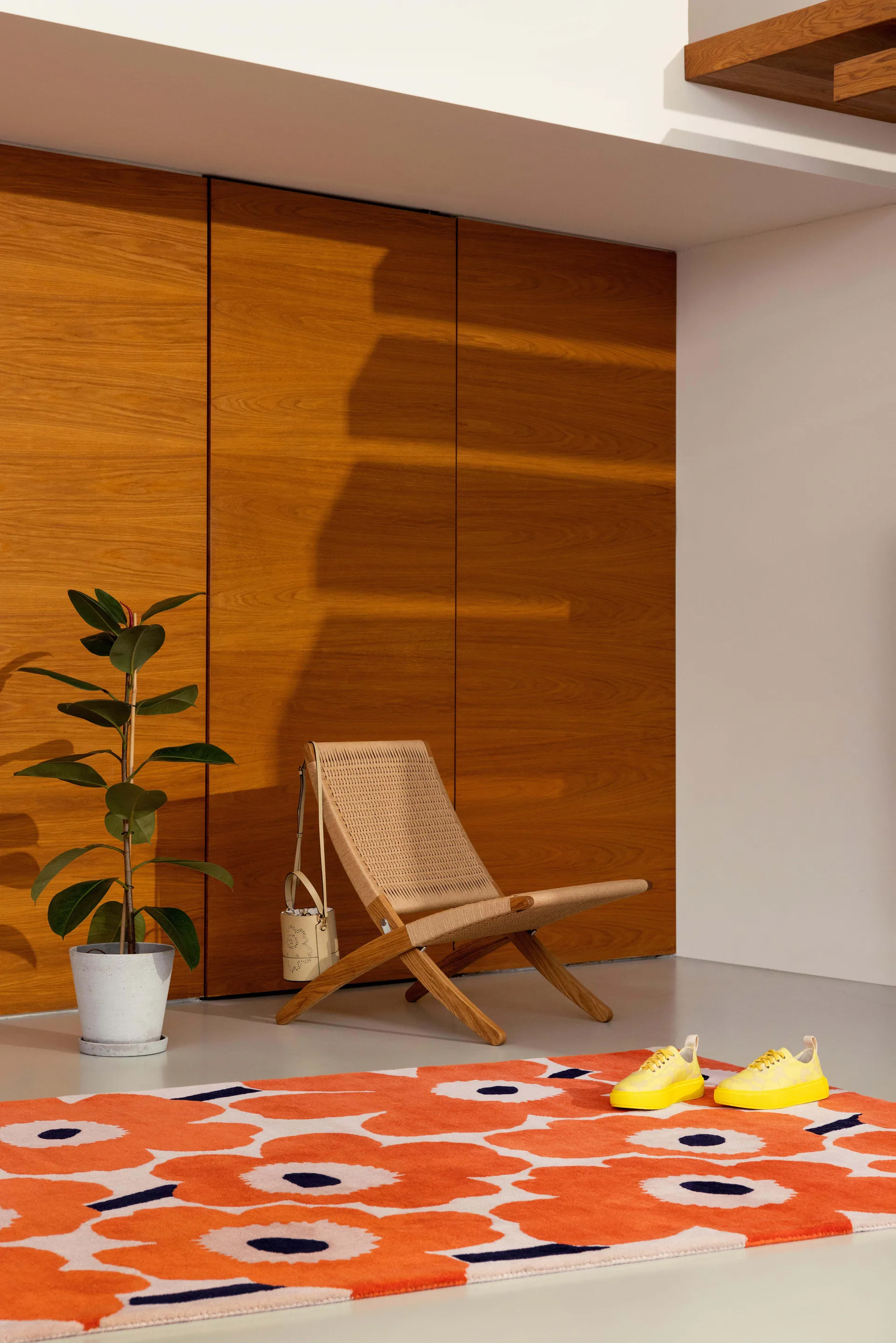 Unikko ullmatta, Orange Red, 200x280 cm Marimekko