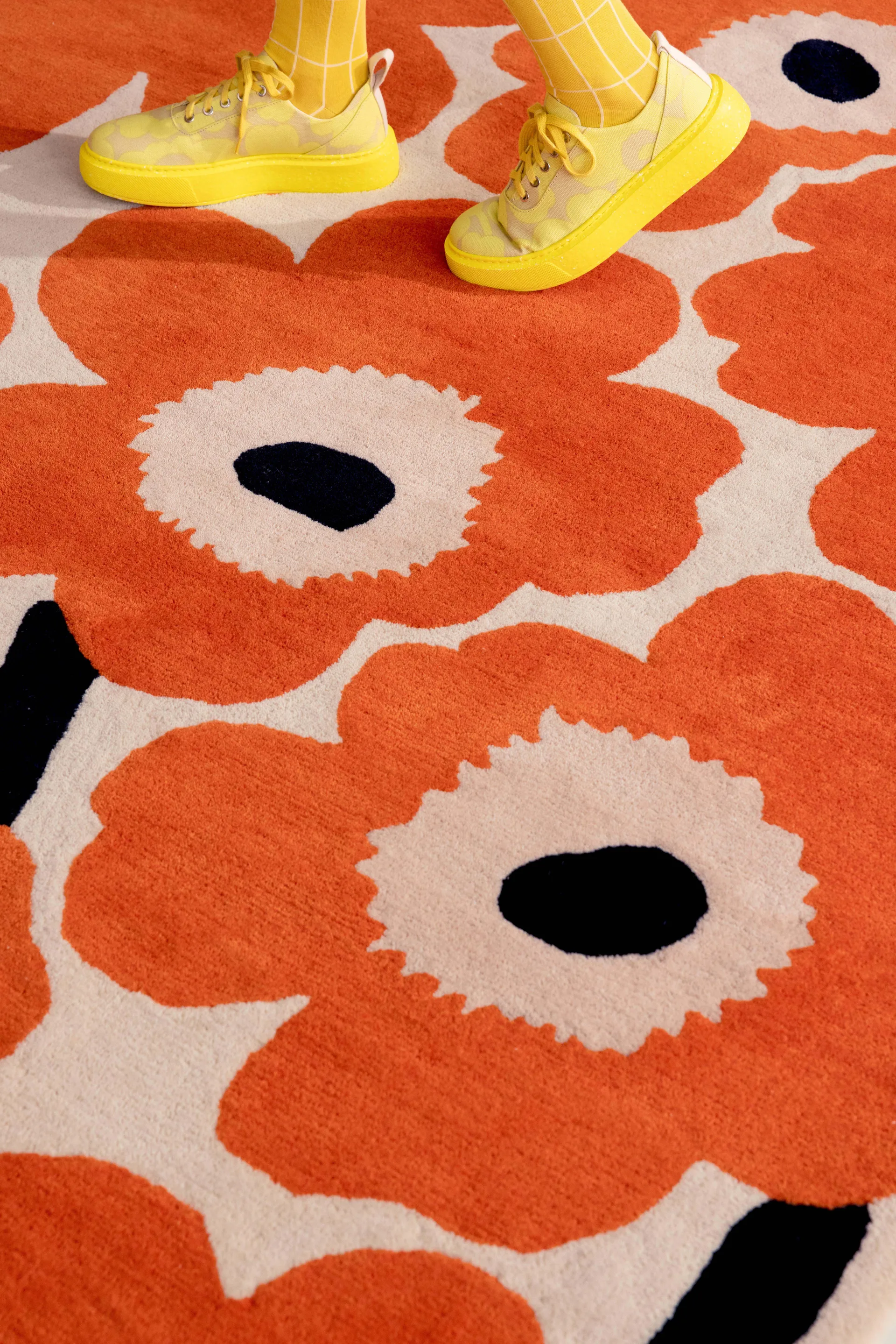Unikko ullmatta, Orange Red, 200x280 cm Marimekko
