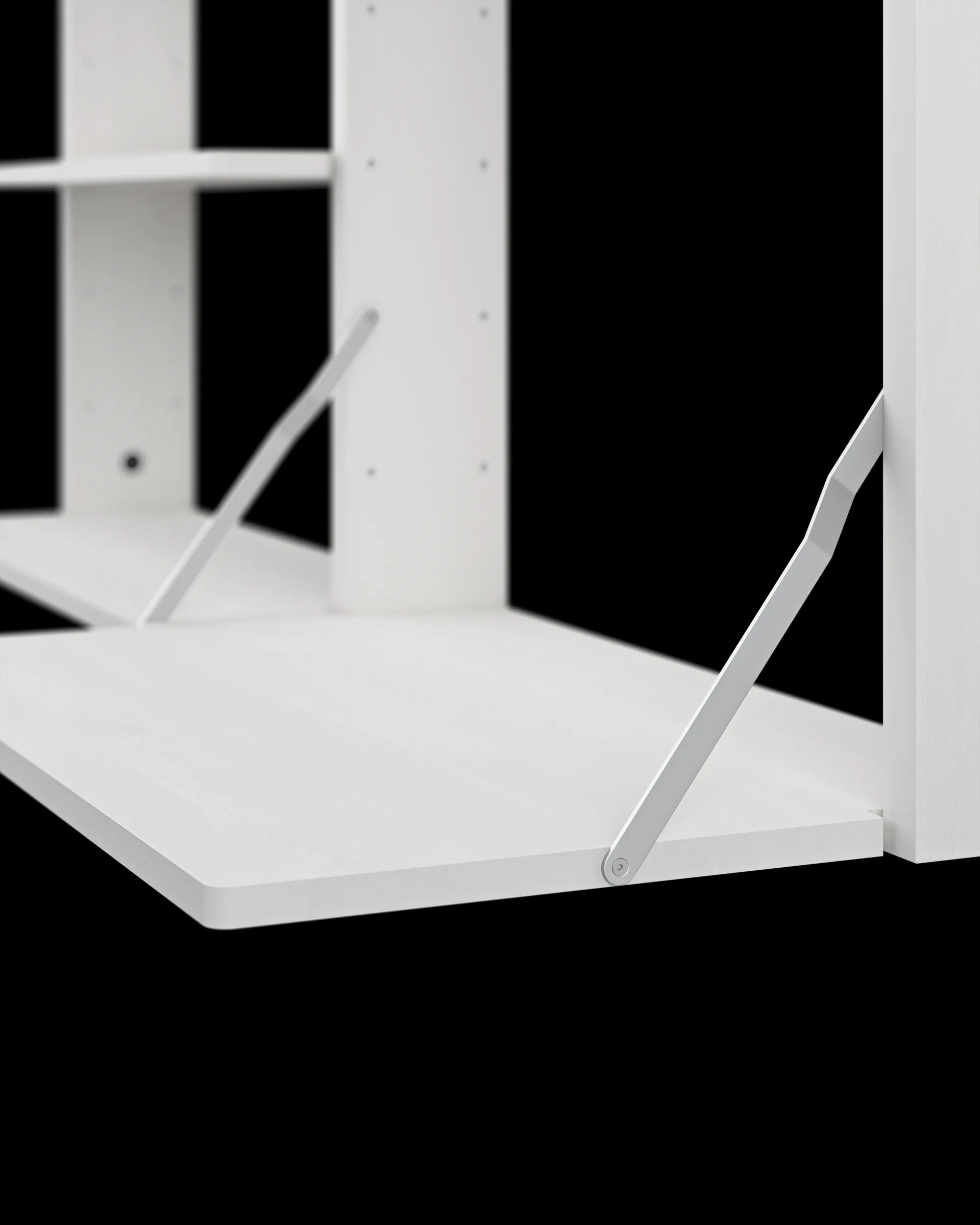 Gridlock Desk skrivbordshyllplan, White stained Ash Massproductions