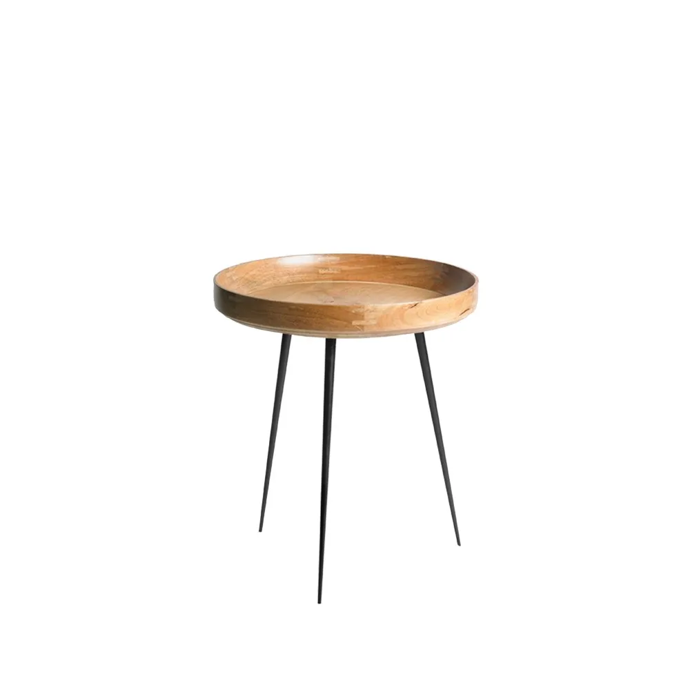 Bowl Medium bord, mango natur, svart stativ Mater