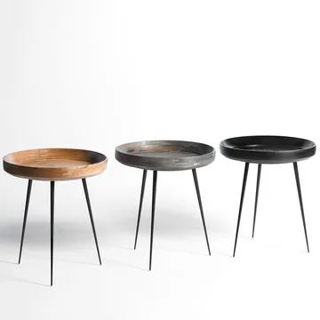 Bowl Medium bord - mango svart, svart stativ - Mater